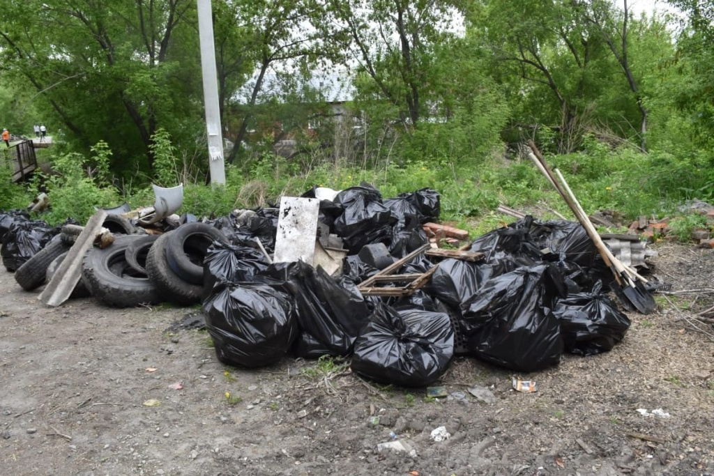 Группа волонтеров «Чистый край Алтай»вывезла с берегов речки Пивоварки больше 90 мешков мусора по 180 литров каждый.